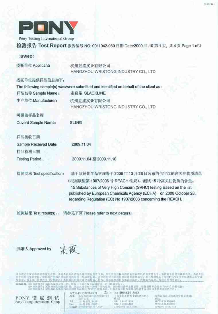 Certificates – China Lifting Slings, Webbing Slings, Single Use One Way ...
