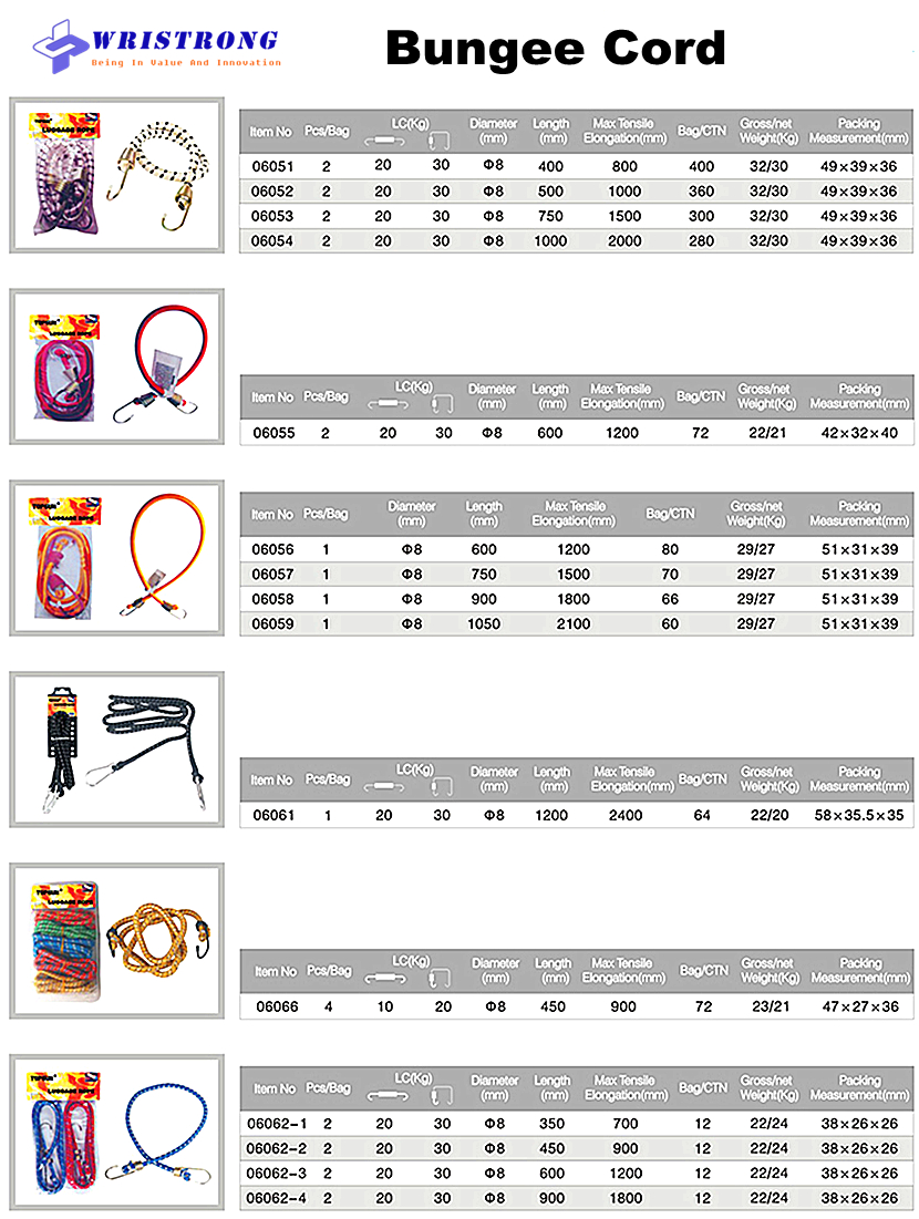 bungee-cords-specification