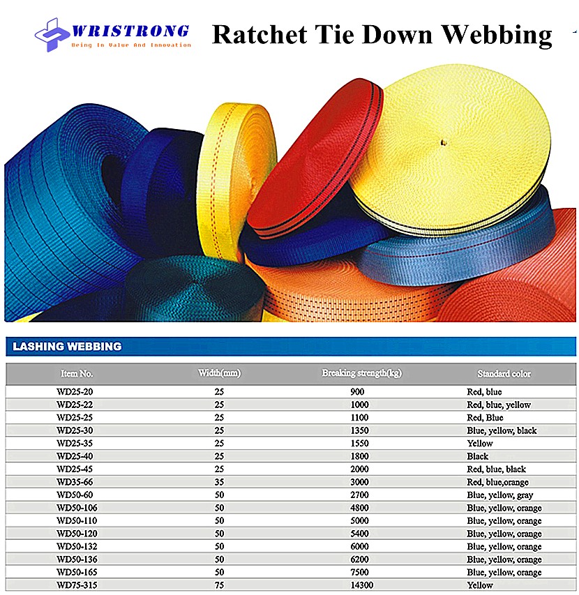Ratchet tie down webbing-belts-straps